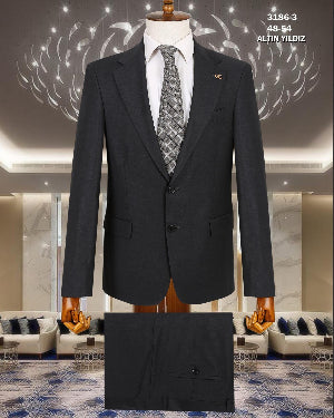 Suit 3186 back view highlighting jacket design and tailored fit