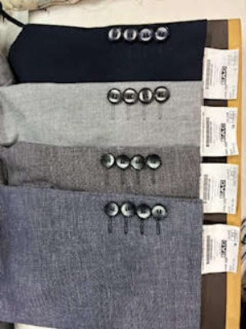 Mens Jacket 5209 fabric and colour chart showing available jacket options